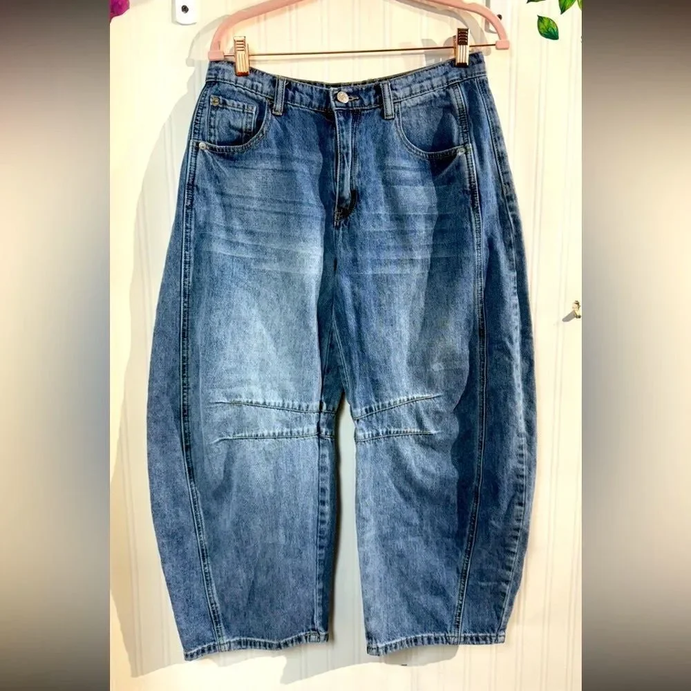 Blue Relaxed Fit Jeans‎ with Faded Wash